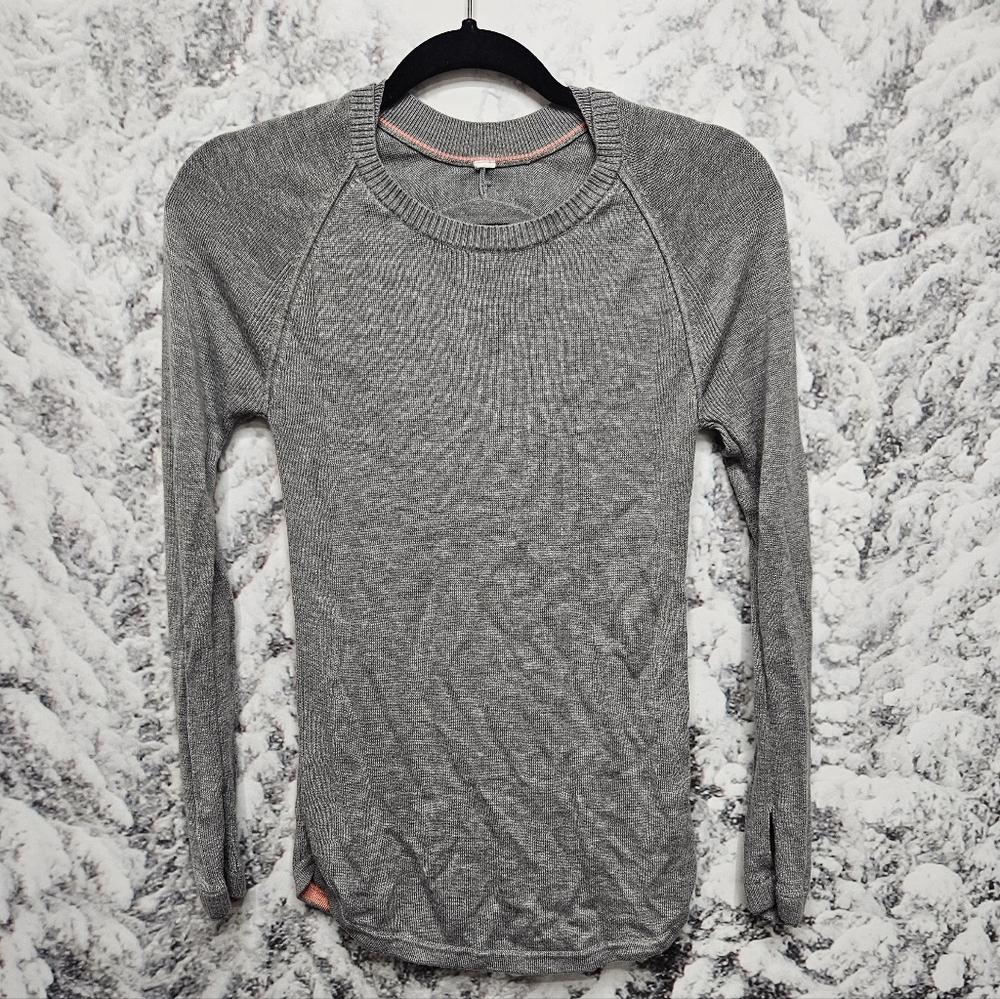 Lululemon Sunshine Coast Long Sleeve Sweater, Gray Thin Cashmere Blend
